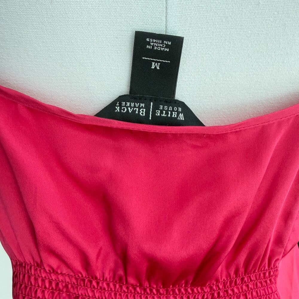 Y2K White House Black Market Silk Cami Top Medium Pink Babydoll Lace Coquette - Picture 6 of 15